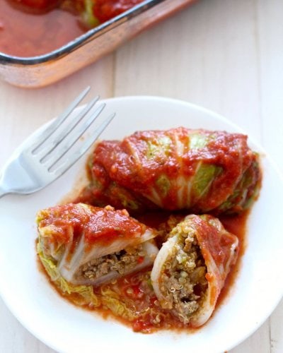 Healthier Napa Cabbage Rolls with Quinoa