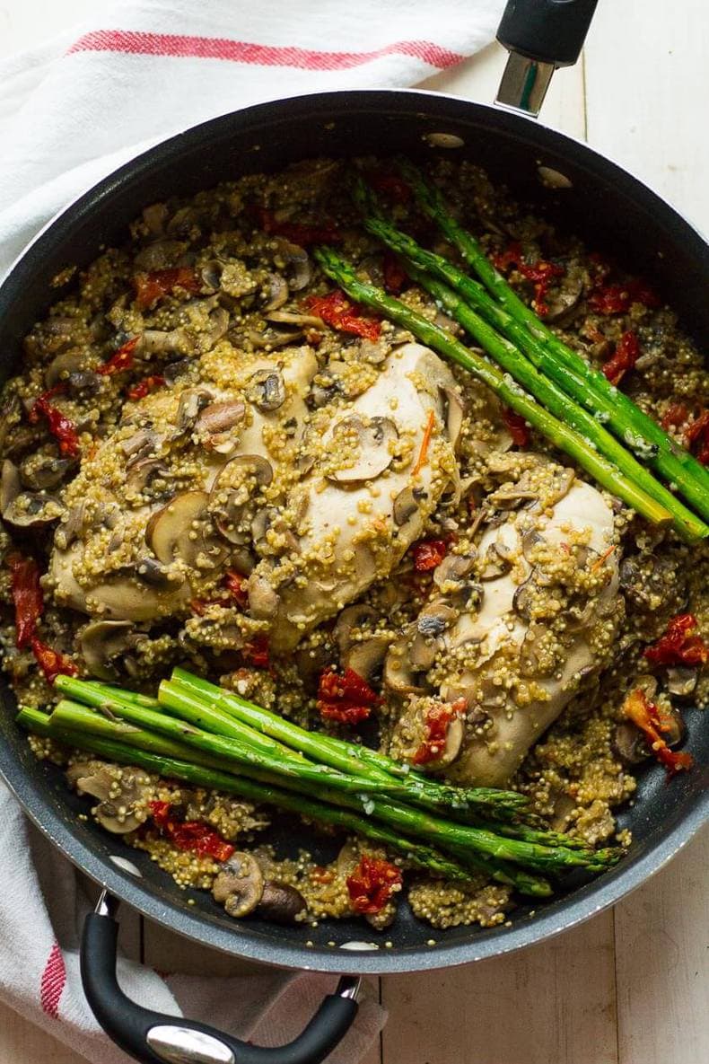 One Pan Creamy Chicken with Quinoa