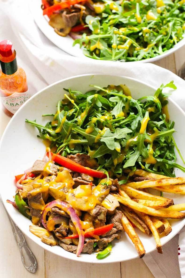 Philly Cheesesteak Salad Bowl
