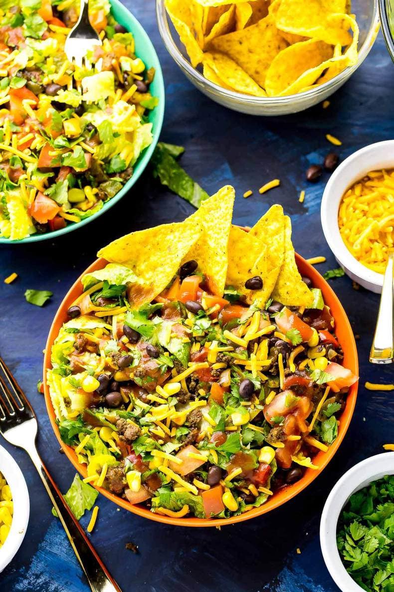 Doritos Taco Salad Bowls - one of our favorite meal prep lunch ideas!
