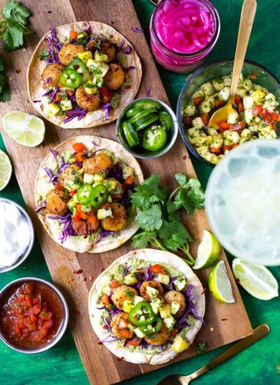 Seared Scallop Tacos with Pineapple Salsa