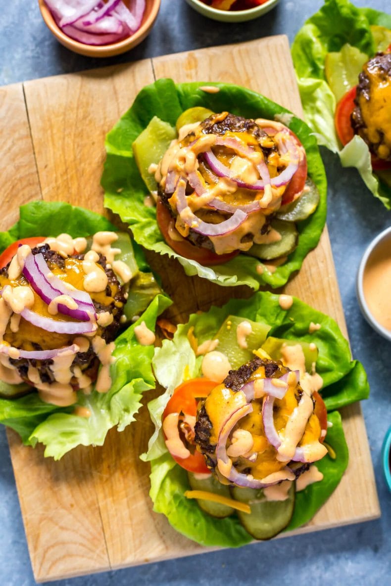 Low Carb Burger Lettuce Wraps with Special Sauce