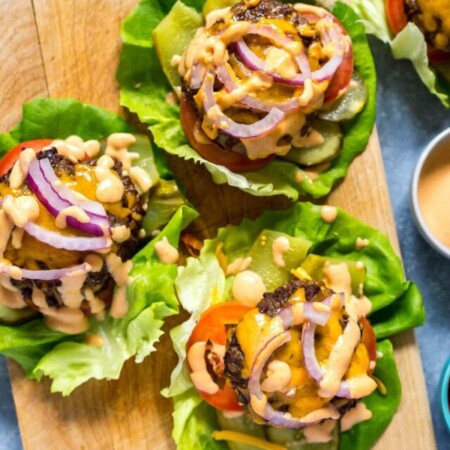 Low Carb Burger Lettuce Wraps with Special Sauce