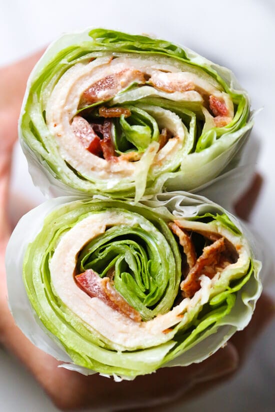 Chicken Club Lettuce Wrap Sandwich via Skinnytaste