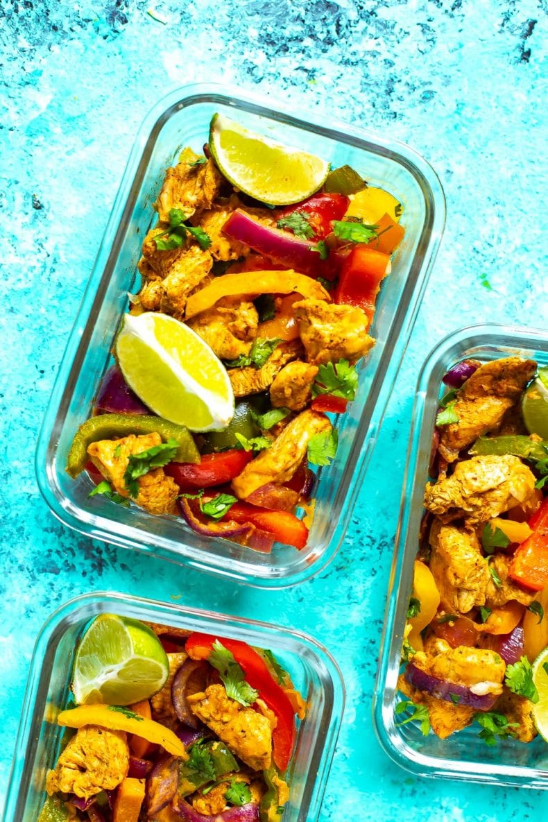 chicken fajita recipe in meal prep containers