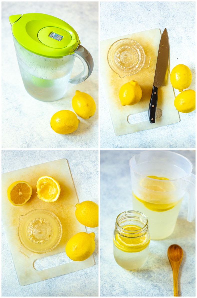 photo collage step by step images show how to make lemon water