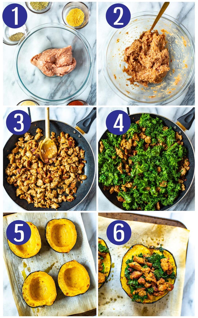 steps showing how to make an easy squash recipe