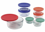 Glass bowls with lids