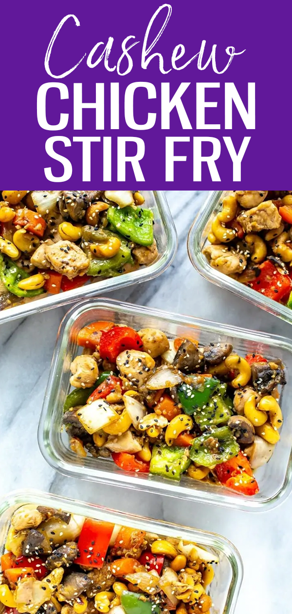 Cashew Chicken Stir Fry is better than takeout, and the perfect meal prep idea. You probably already have the sauce ingredient on hand too! #cashewchicken #stirfry