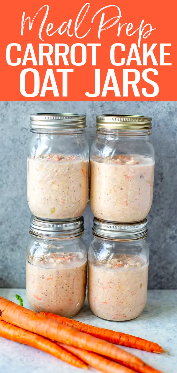 These Carrot Cake Overnight Oats are a healthy way to enjoy the flavours of your favourite cake without any of the guilt! #overnightoats #carrotcake