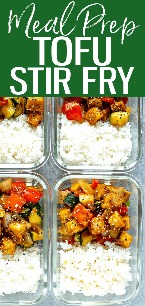 This Ginger Sesame Tofu Stir Fry is coated in a deliciously sticky sauce - plus, I'll show you the secret to getting that perfect crispy tofu! #mealprep #tofustirfry