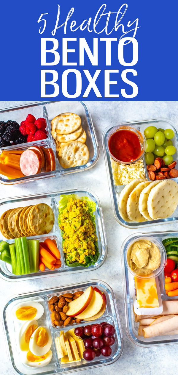 These Healthy Bento Lunch Box Recipes are the perfect grab-and-go lunch – make them beforehand and store them in the fridge for up to 5 days! #mealprep #bentoboxes