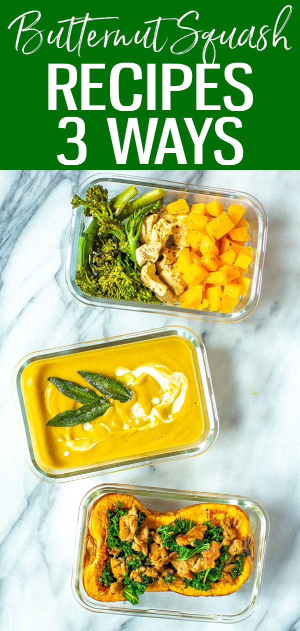 These Roasted Butternut Squash Recipes are perfect for fall! Try roasted butternut squash soup, butternut sheet pan meal or stuffed squash. #butternutsquash #mealprep