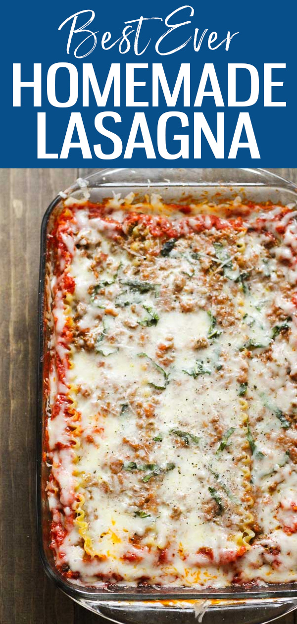 This is the BEST Lasagna Recipe on the Internet! It’s made with a hearty bolognese, classic tomato sauce and delicious homemade béchamel. #lasagna