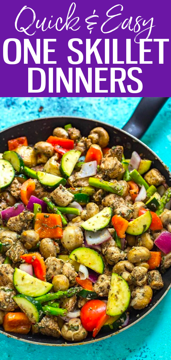 These One Skillet Recipes are a lifesaver when it comes to last-minute meal prep. Add some protein, veggies and starch for an easy dinner! #onepan #skillet