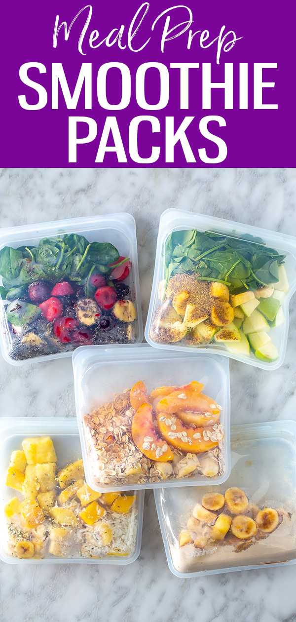 Stock your freezer with these meal prep smoothie packs! These make-ahead smoothies are the perfect way to start the day. #smoothiepacks #mealprep