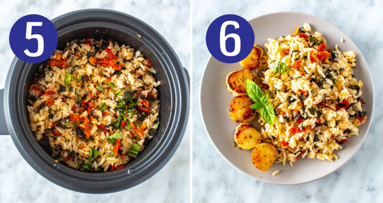 Steps 5 and 6 for easy rice recipes: Stir well then serve and enjoy.